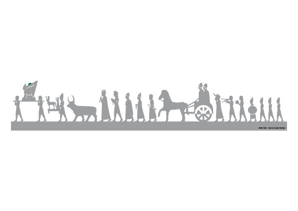 Antik grekisk procession, arkeologisk illustration - Robert Toth, illustratör