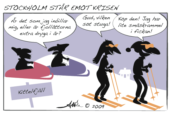 Stockholm står emot krisen, tecknad serie, cartoon - Robert Toth, serietecknare