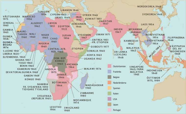 "Avkoloniseringen av Afrika", karta för Studentlitteratur - Robert Toth, karttecknare